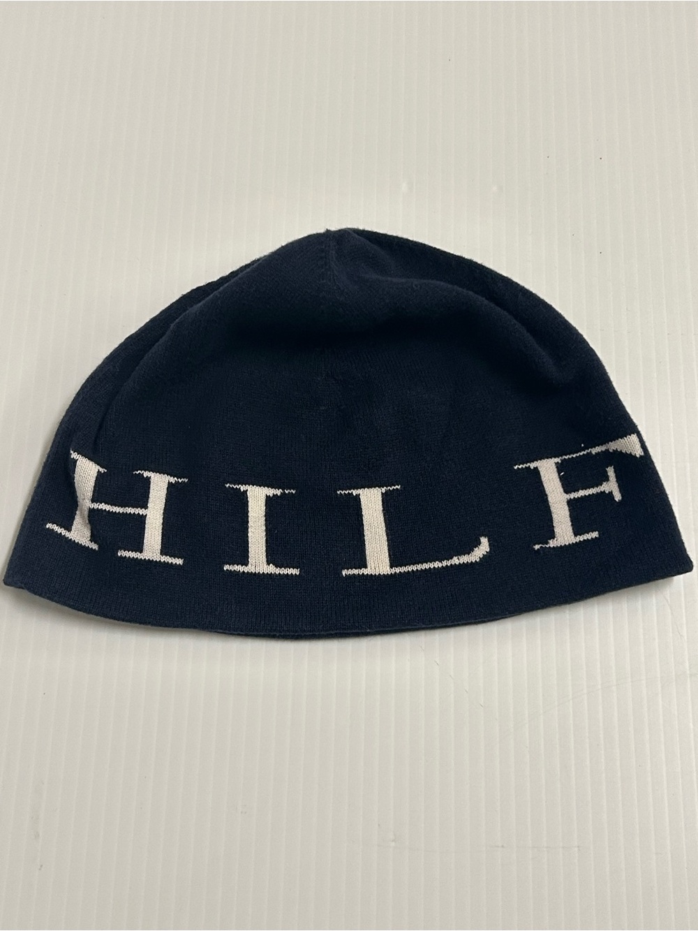 Tommy Hilfiger Hat Cap Beanie Mens One Size Spellout Reversible Knit
